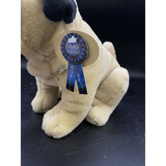 Jaag Pug Puppy Dog Plush Toy 2019 Doggie Tan & Black NWT - Picture 6 of 16
